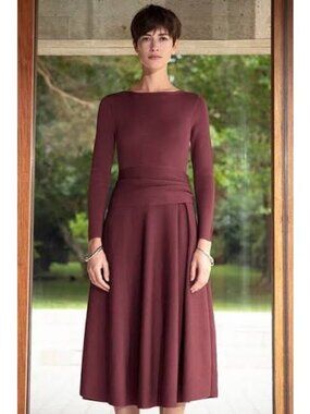 The Fold Knitted Camelot Dress Bordeaux Red NWT UK 12 US 8